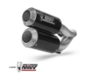 Afbeeldingen van MIVV RVS systeem met MK3 carbon dubbel demper Honda CB650F '14-18