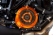Afbeeldingen van Koppeling deksel met kijkglas en koppeling SET aluminium Evotech voor diverse KTM motoren. oranje/oranje