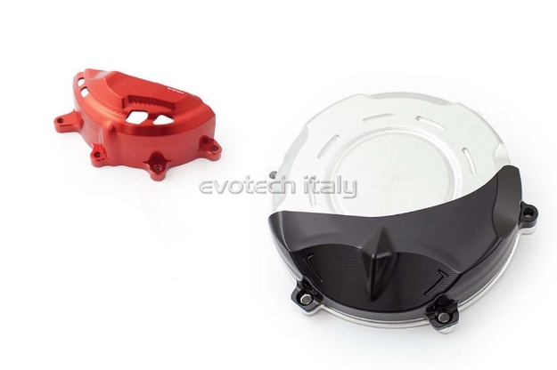 Afbeeldingen van Engine Protector kit Evotech voor Ducati Panigale V4/R zwart-rood