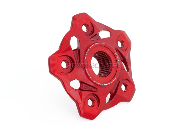Afbeeldingen van Tandwieldrager aluminium rood Evotech voor Ducati Hypermotard 950 '19-