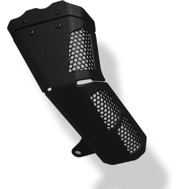 Afbeeldingen van Uitlaatcover zwart aluminium Evotech Performance Ducati Multistrada 1200 S Touring '10-14