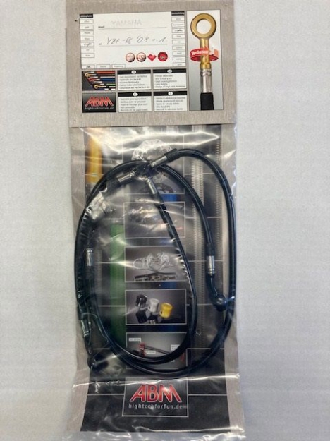 Afbeeldingen van Stahlflex remleidingset voorzijde 3-delig Yamaha R6 '08-16 (zwart/zwart)