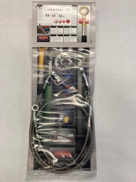 Afbeeldingen van Stahlflex remleidingset voorzijde 2-delig SBK Kawasaki ZX6-R '05-06