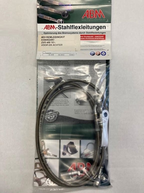 Afbeeldingen van Stahlflex remleidingset voorzijde 2-delig + achter Kawasaki ZXR400 '93-
