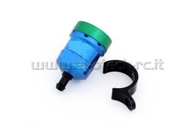 Afbeeldingen van Remvloeistofpotje aluminium 15ml Evotech blauw/groen