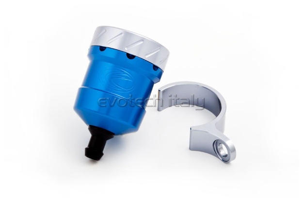 Afbeeldingen van Remvloeistofpotje aluminium 15ml Evotech blauw/titanium