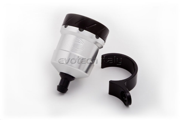 Afbeeldingen van Remvloeistofpotje aluminium 15ml Evotech zilver/zwart