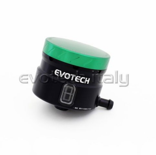 Afbeeldingen van Remvloeistofpotje groot 30ml met haakse uitgang Evotech