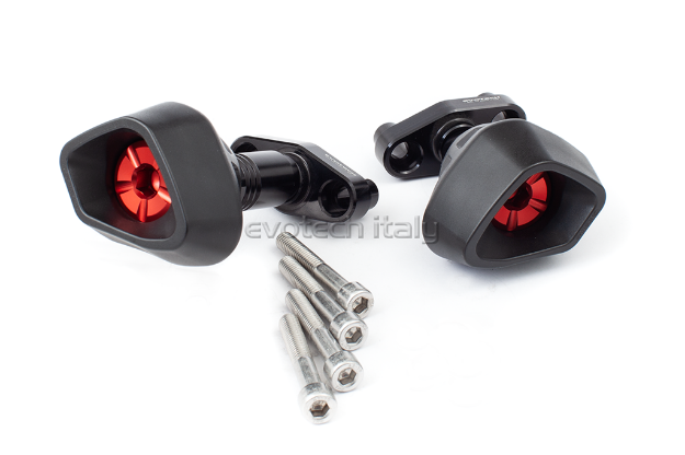 Afbeeldingen van Sliders Evotech Anti-Shock rood Kawasaki Z750 '07-14 / Z1000 '07-09