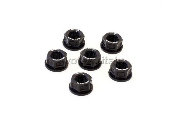 Afbeeldingen van Tandwielmoer aluminium Evotech TBK6-036 -zwart