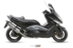 Afbeeldingen van MIVV compleet systeem met Speed Edge black steel RVS demper Yamaha T-MAX 500 '08-'11