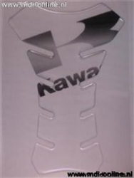 Afbeeldingen van Tankpad transparant met Kawasaki logo zwart