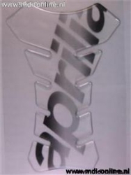 Afbeeldingen van Tankpad transparant met Aprilia logo zwart