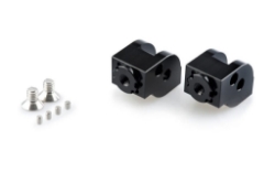 Afbeeldingen van VARIO voetsteunadapters voor- en achterzijde van Puig voor diverse Ducati modellen