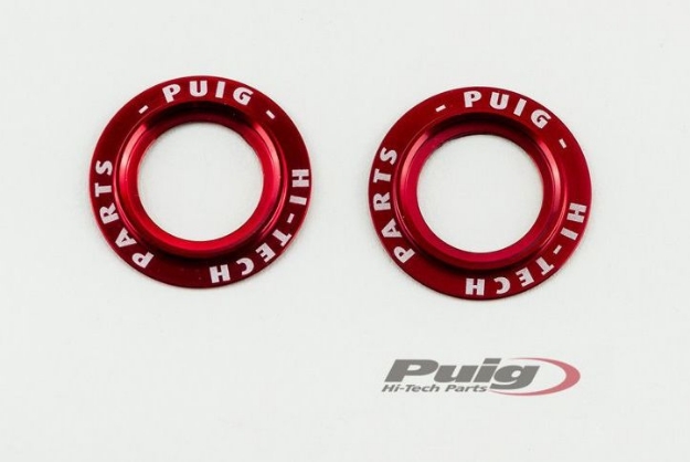 Afbeeldingen van Aluminium ring voor- en achterasprotector -rood (per set)