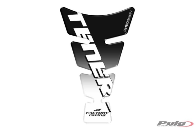 Afbeeldingen van Tankpad transparant / zwart met Yamaha Tenere logo