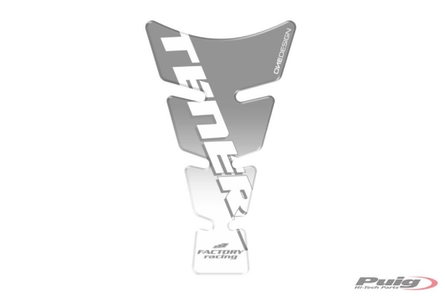 Afbeeldingen van Tankpad transparant / grijs met Yamaha Tenere logo