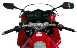 Afbeeldingen van Superbikestuurombouw semi kroonplaat zilver Honda VFR800FI V-TEC 2002-