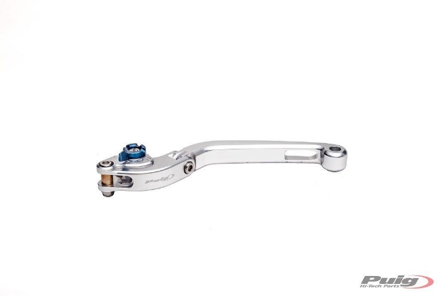 Afbeeldingen van Koppelingshendel Puig opklapbaar zilver/blauw