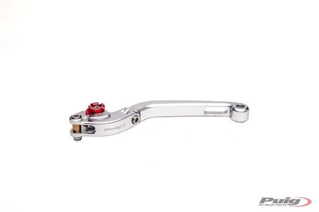 Afbeeldingen van Koppelingshendel Puig opklapbaar zilver/rood