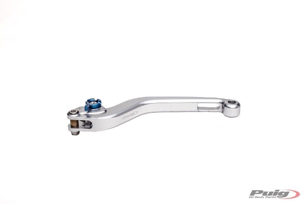 Afbeeldingen van Koppelingshendel Puig lang zilver/blauw