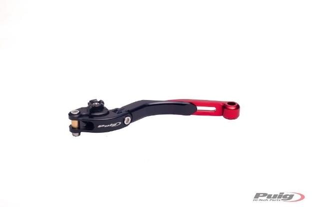 Afbeeldingen van Koppelingshendel Puig opklapbaar/ uitschuifbaar rood/zwart/zwart