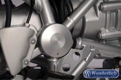Afbeeldingen van Swingarm Pivot Cover classic design left BMW R1200GS/Adv. // R1200R -'14 // R1200S(T) - silver Wunderlich