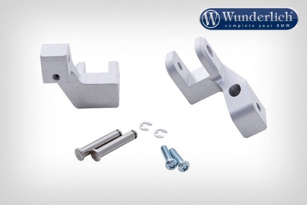 Afbeeldingen van Passenger footrest lowering kit BMW R1200R(S) LC/R NineT modellen - silver Wunderlich