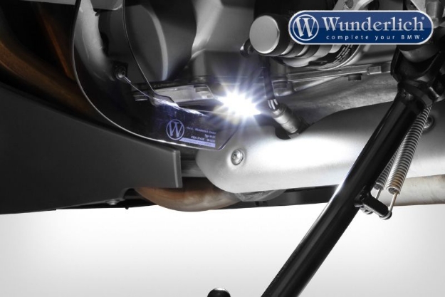 Afbeeldingen van Side stand illuminator BMW K1600B/Grand America/GT/GTL - black Wunderlich