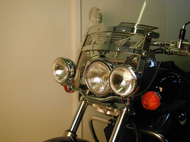 Afbeeldingen van Custom Twinlight Set Hepco&Becker chroom Honda VT750C Shadow 2008- (met originele ruit)