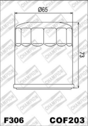 Afbeeldingen van Oliefilter Champion COF203 voor Honda/Kawasaki/Triumph/Yamaha