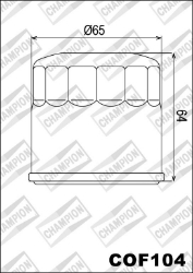 Afbeeldingen van Oliefilter Champion COF104 voor Honda/Kawasaki/Triumph/Yamaha