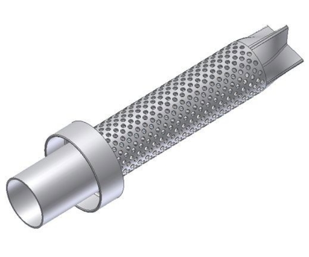 Afbeeldingen van MIVV DB-killer Ø35 - Ø54 - L.210 mm geperforeerd - borgring bevestiging
