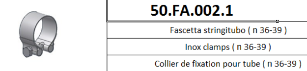 Afbeeldingen van MIVV klem RVS (36-39mm)