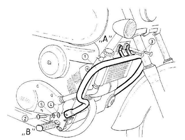 Afbeeldingen van Valbeugel chroom Hepco&Becker Honda VT125 '99-00