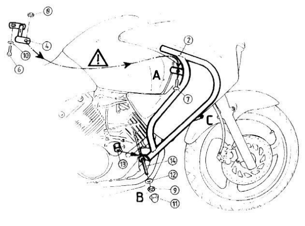 Afbeeldingen van Valbeugel zwart Hepco&Becker voor Honda XL125 '01-06