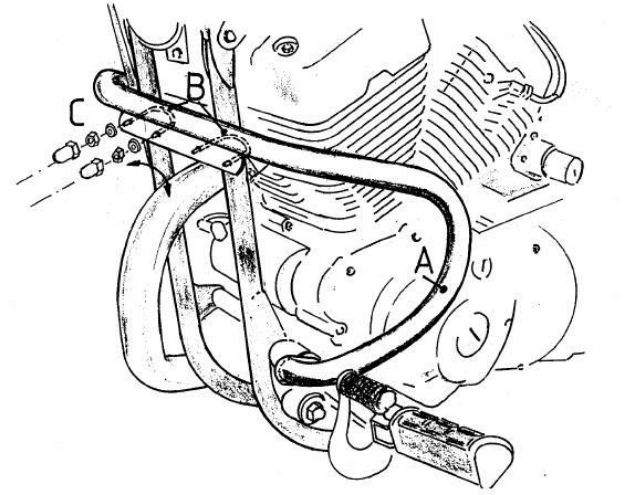 Afbeeldingen van Valbeugel chroom Hepco&Becker Yamaha XV125/250 '89-02