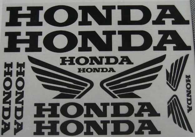 Afbeeldingen van Stickervel Honda zwart 34x24cm