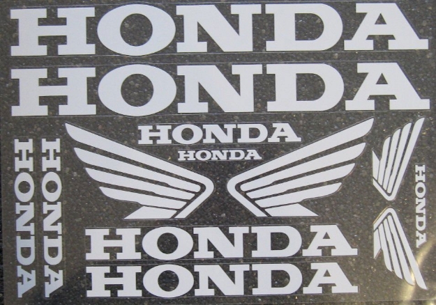 Afbeeldingen van Stickervel Honda wit 34x24cm
