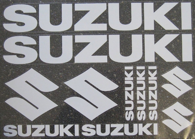 Afbeeldingen van Stickervel Suzuki wit 34x24cm