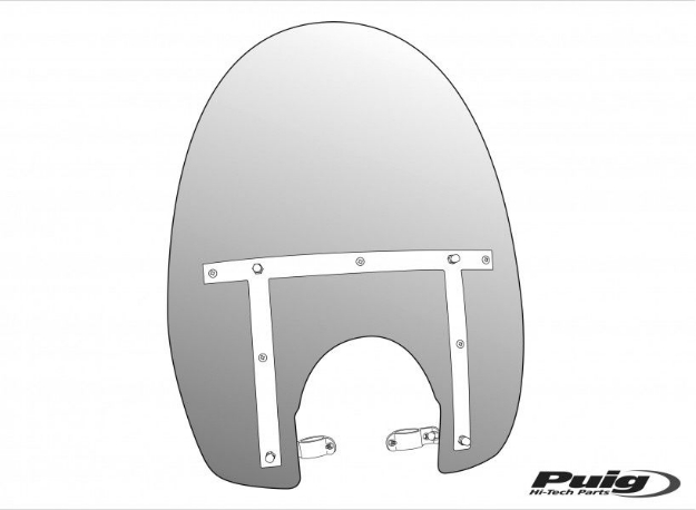 Afbeeldingen van Windscherm model America III Yamaha XVS950/1300 Midnight Star/ Custom transparant Puig