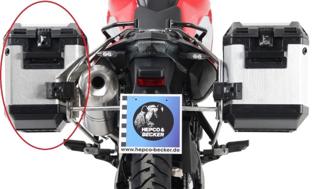 Afbeeldingen van Hepco&Becker Xplorer zijkoffer 37 liter links Cutout uitvoering