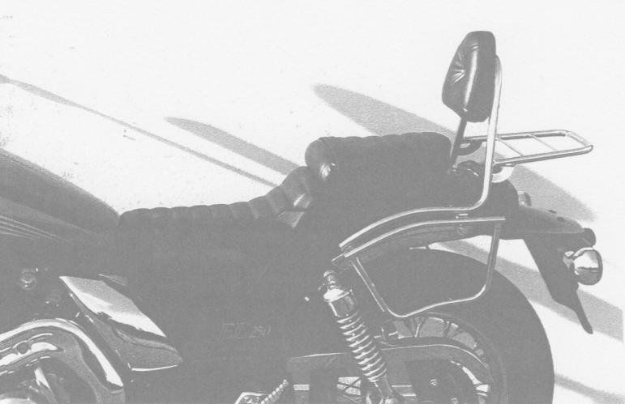 Afbeeldingen van Sissybar met rekje Hepco&Becker chroom Kawasaki EL250/ EL252