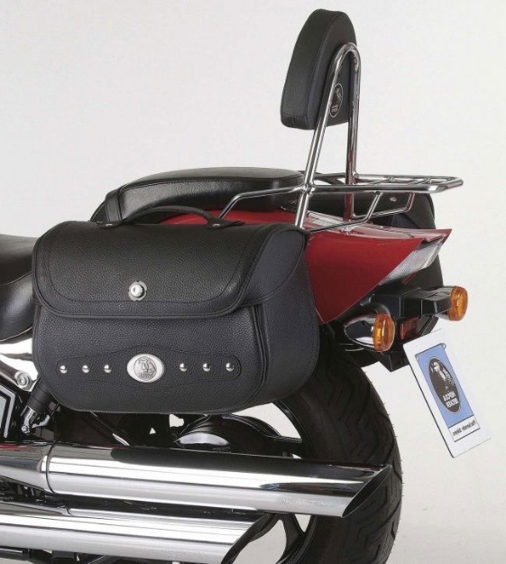 Afbeeldingen van Sissybar met rekje Hepco&Becker chroom Suzuki M800 2005-2009