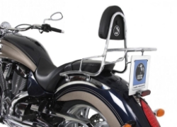 Afbeeldingen van Sissybar met rekje Hepco&Becker chroom Victory Kingpin