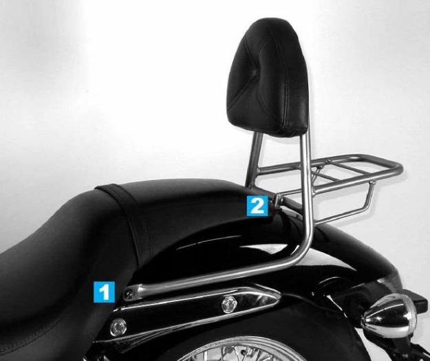 Afbeeldingen van Sissybar met rekje Hepco&Becker chroom Honda VT750DC Shadow Spirit 2007-