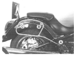 Afbeeldingen van Tassendragers standaard chroom Hepco&Becker Kawasaki VN2000 '04-'07/ Classic '08-