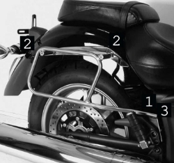 Afbeeldingen van Tassendragers standaard chroom Hepco&Becker Yamaha XVS1300 Midnight Star