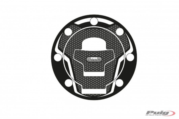 Afbeeldingen van Tankdopcover Puig voor Suzuki '96-02 (7 gaten) zwart/carbon look