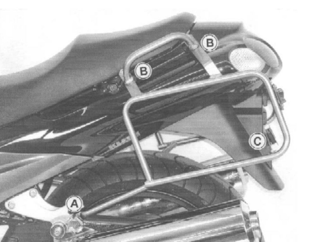 Afbeeldingen van Kofferrek zwart Hepco & Becker Kawasaki ZZR1200 '02-